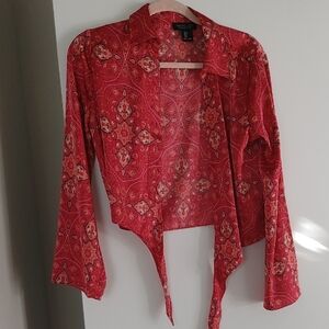 Rachel Zoe Red Paisley Blouse